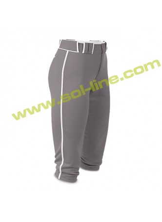 Softball Pipe Plus Grey Pant With White Piping